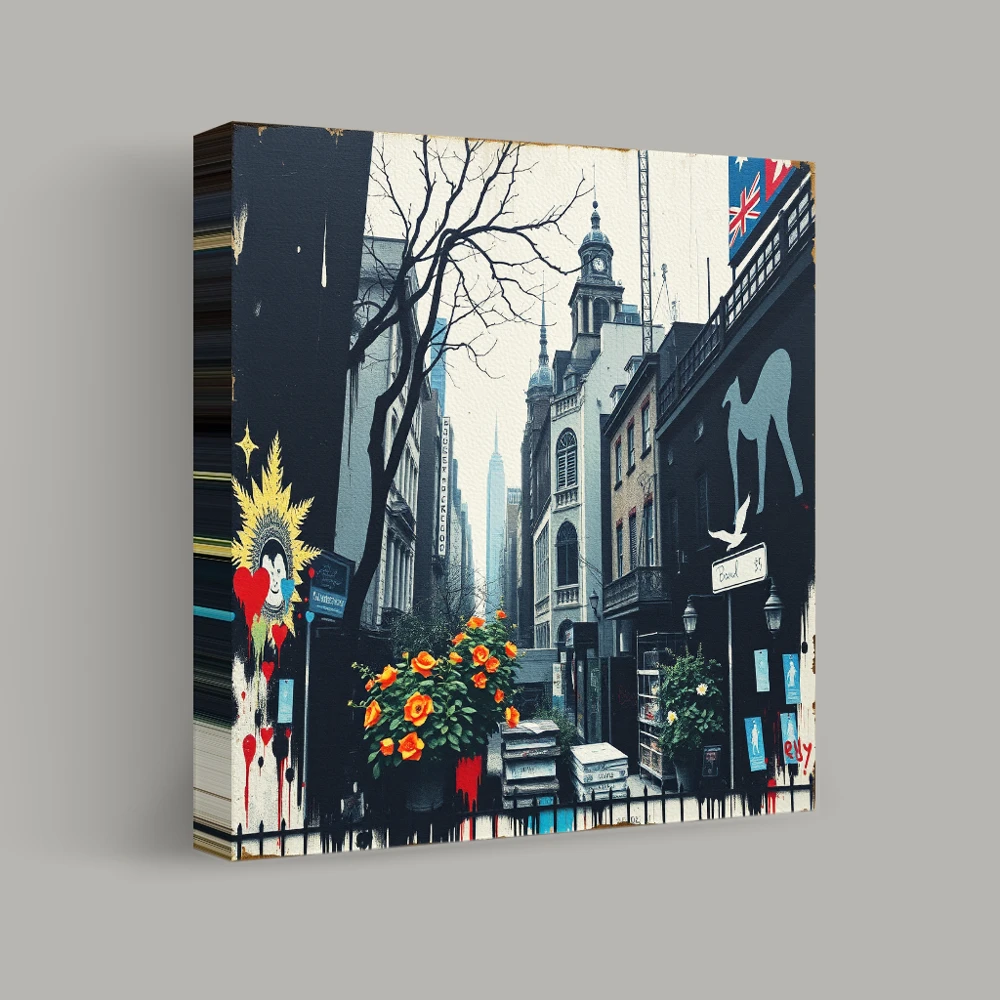 Urban Canvas of Contrasts — canvas