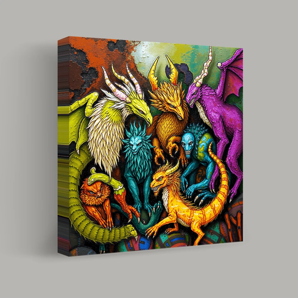 Gathering of Mythical Beasts — canvas