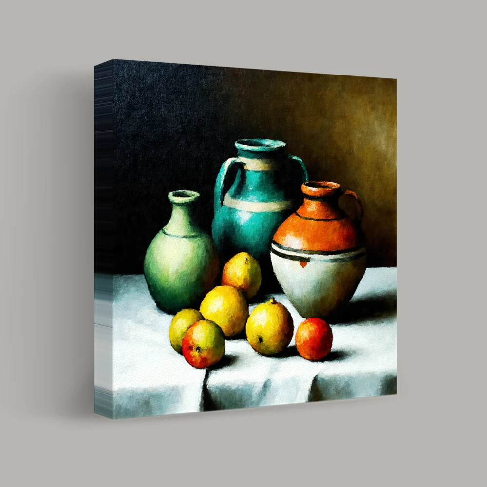 Harmony of Vessels and Fruit — canvas