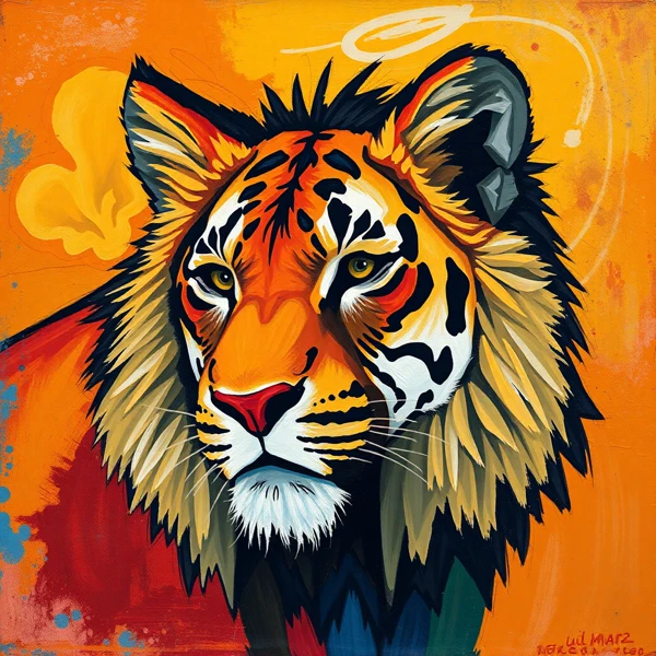 Vivid Gaze of the Jungle King