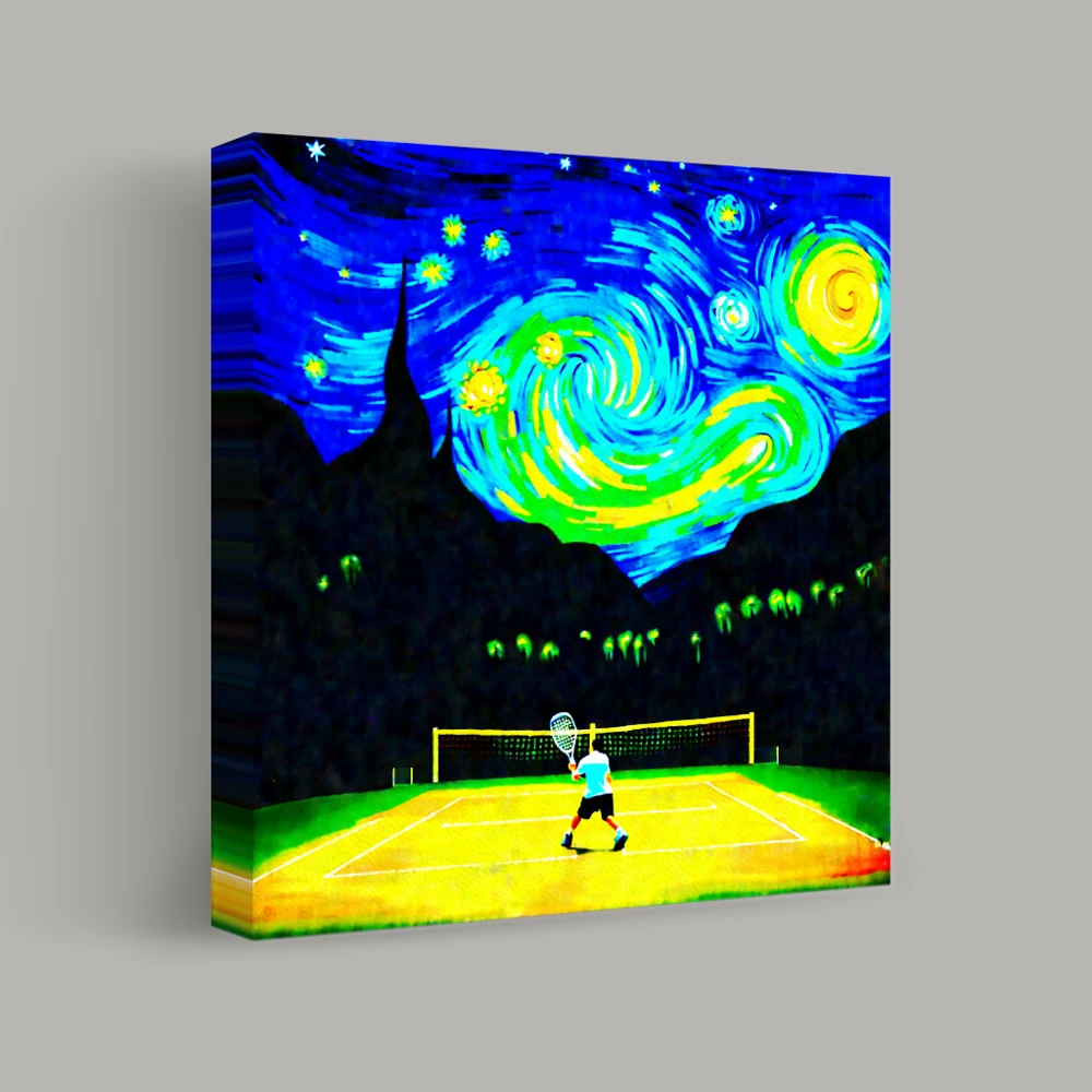 Tennis Onder de Sterrenhemel — canvas