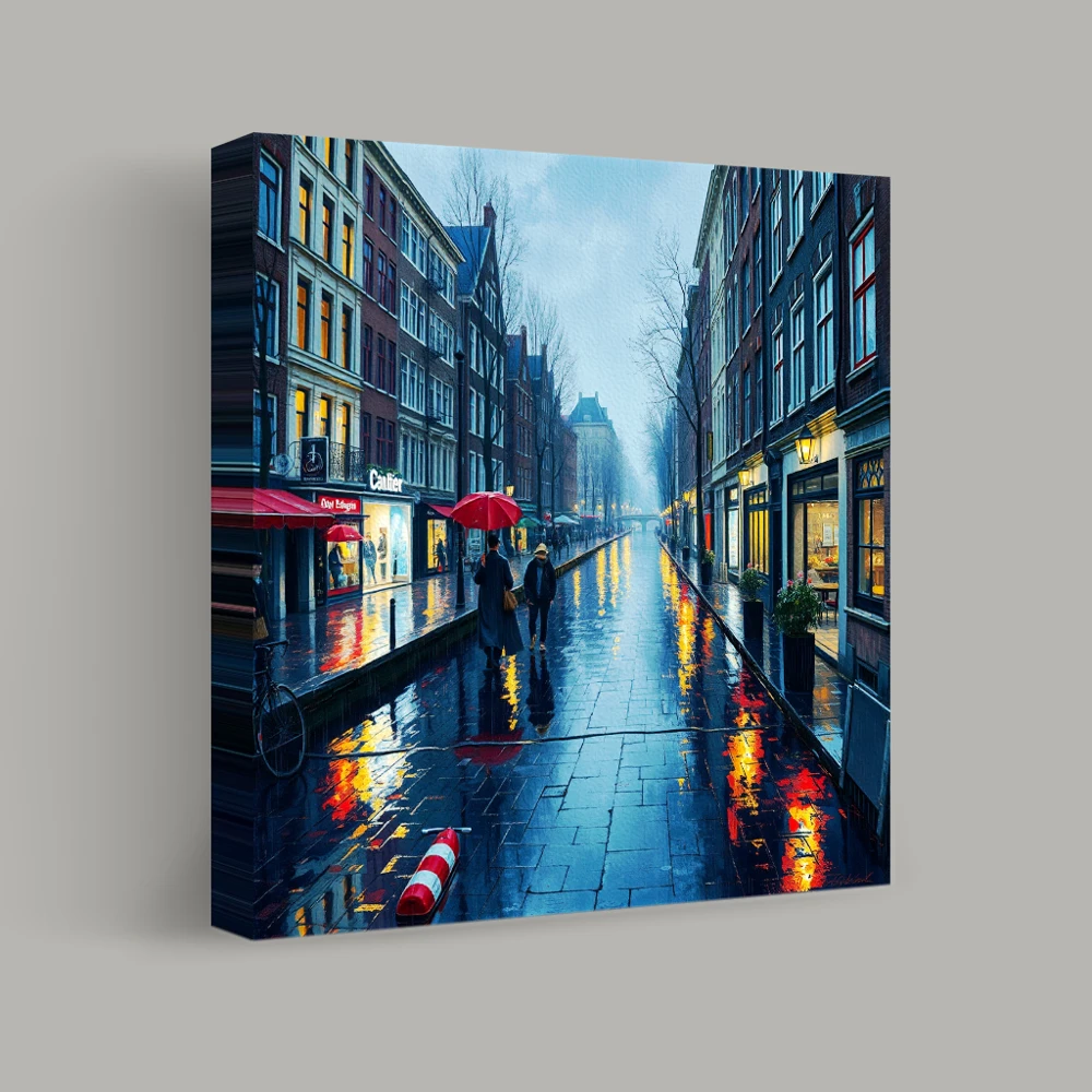 Rainy Reflections on Canal Street — canvas