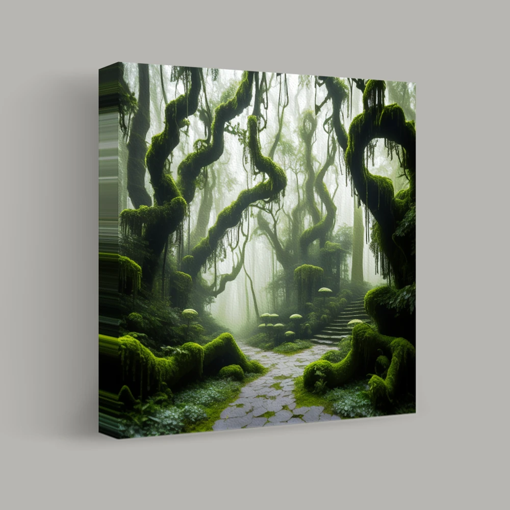 Whispering Path Through Enchanted Woods — canvas
