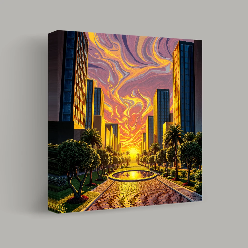 Urban Dusk Reverie — canvas