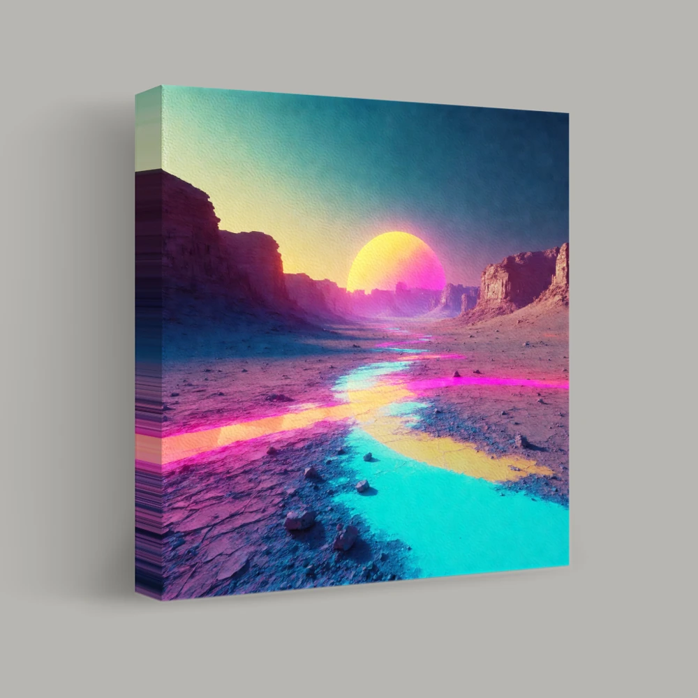 Neon Twilight Canyon — canvas