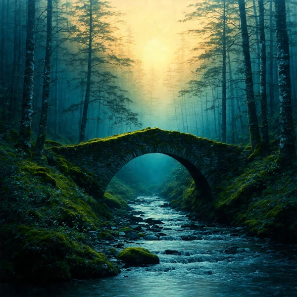 Dawn's Whisper Over the Stone Bridge
