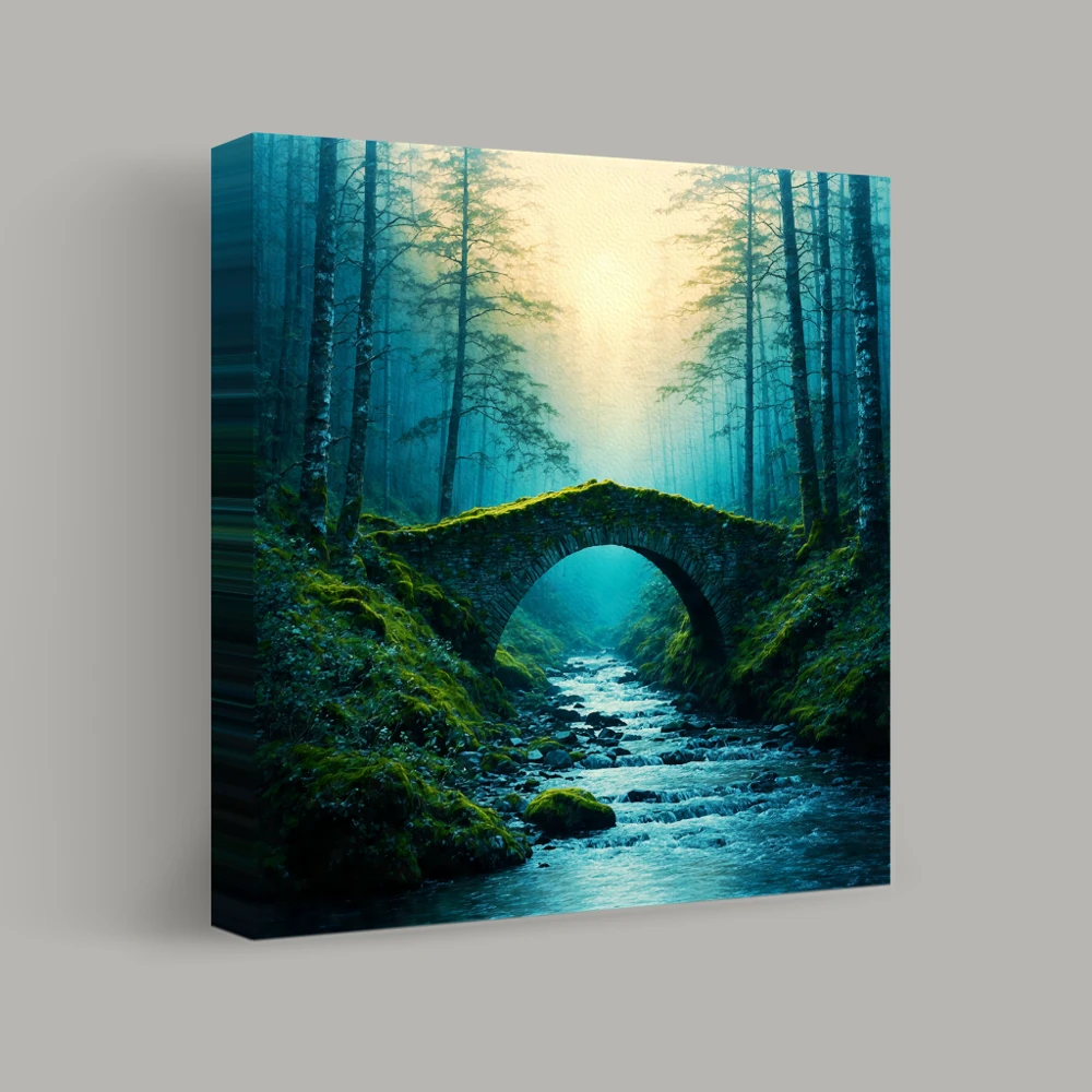Dawn's Whisper Over the Stone Bridge — canvas