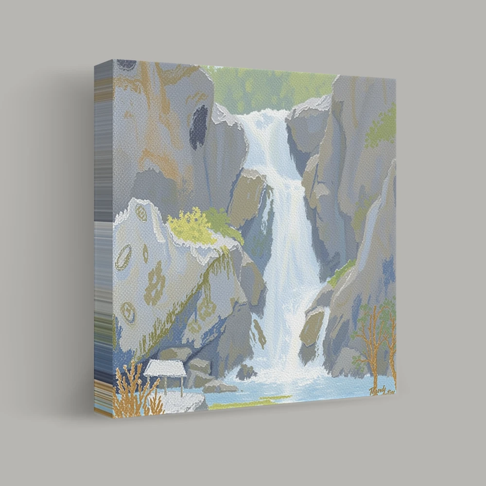 Serenity of the Cascading Falls — canvas