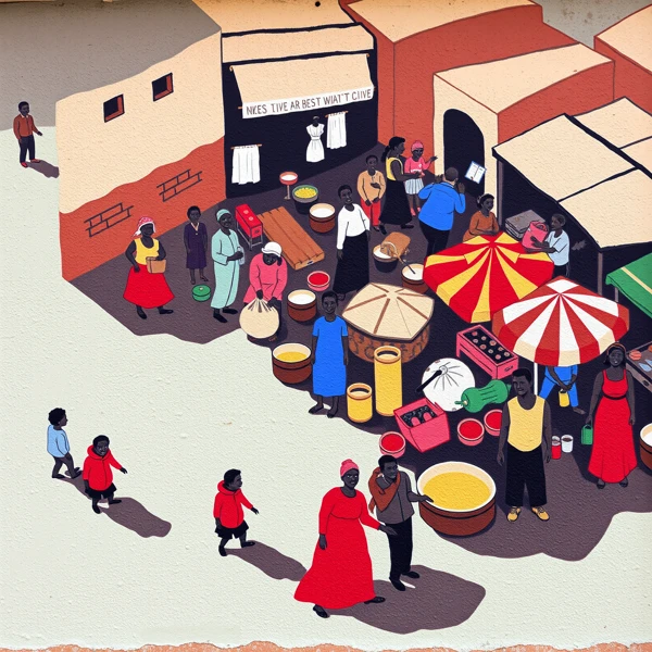 Bustling Market Alley