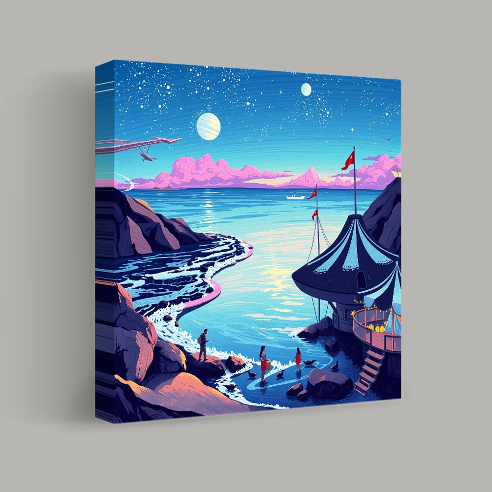 Celestial Shoreline Adventure — canvas