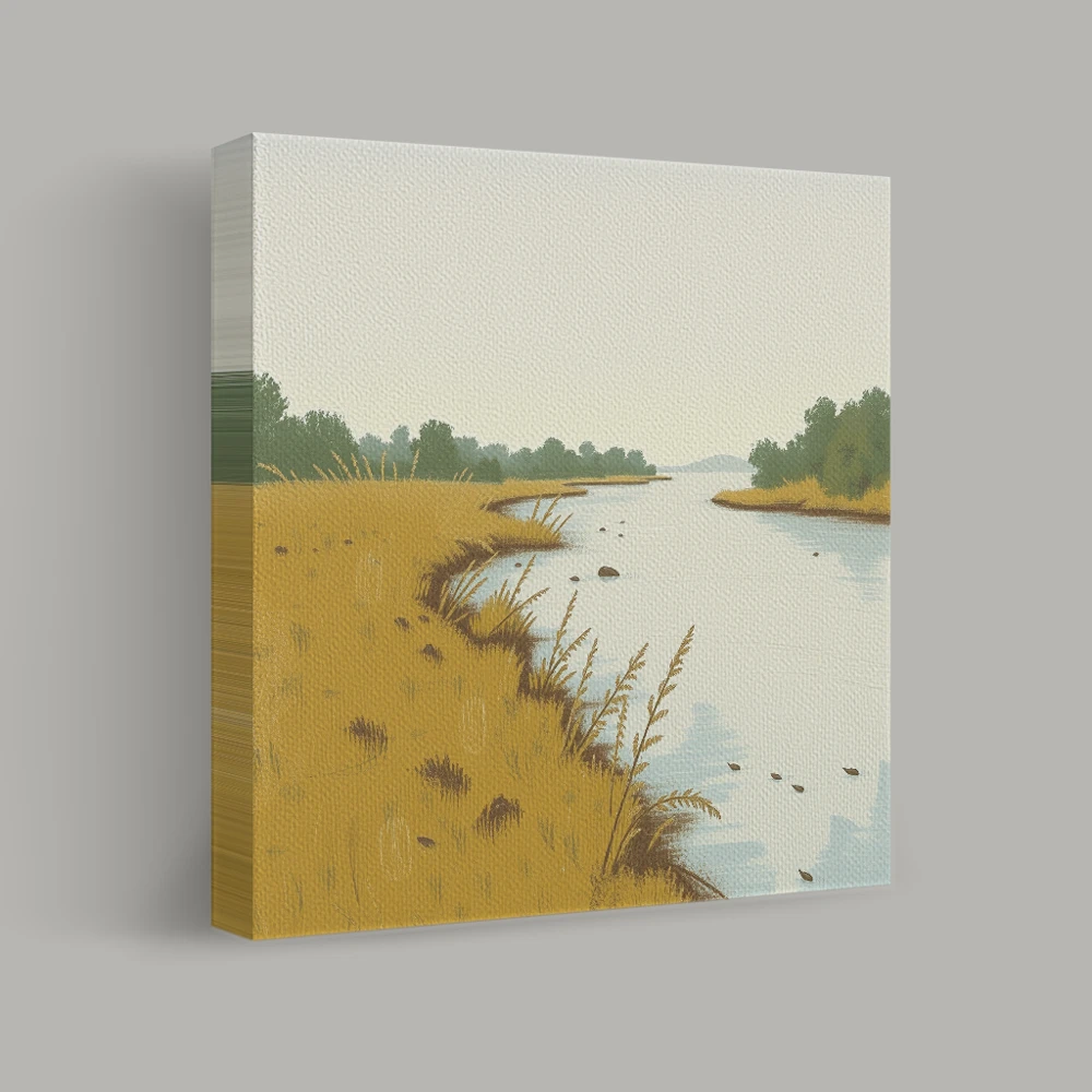 By the Quiet Riverbank — canvas