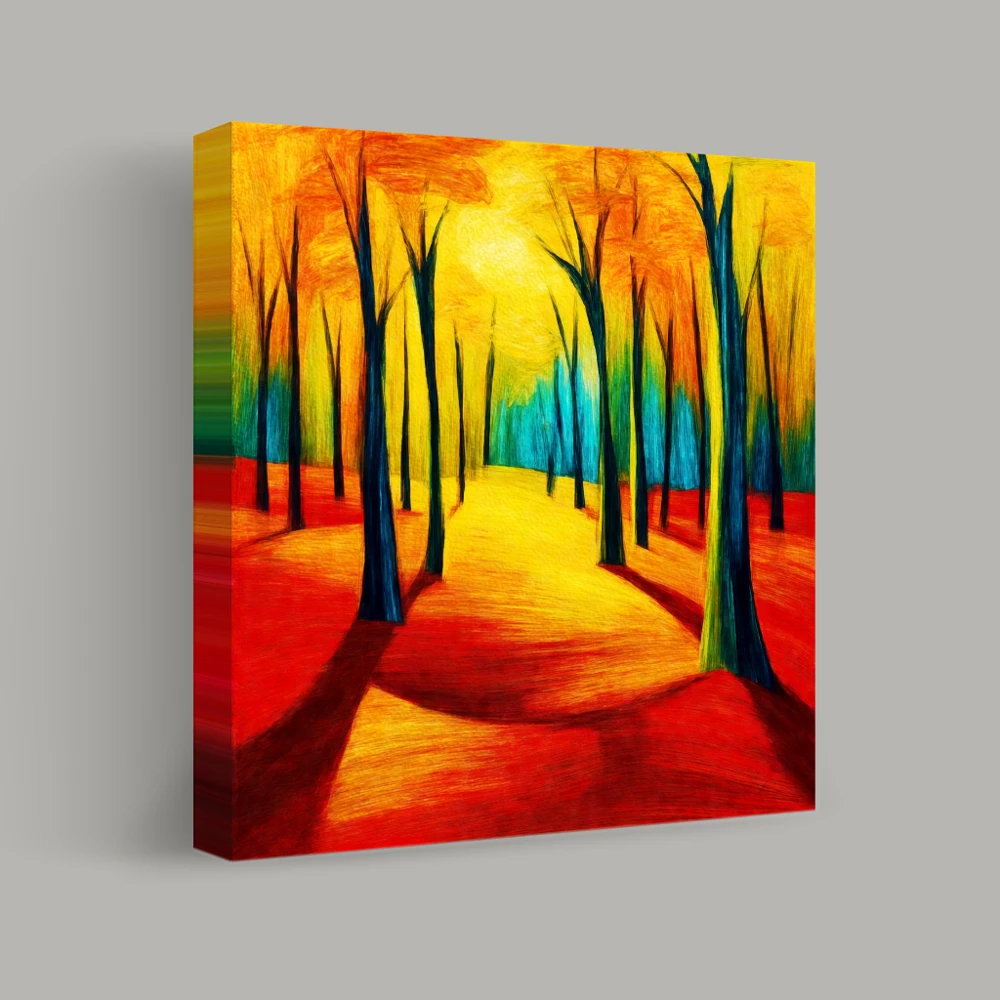Autumn's Vibrant Pathway — canvas