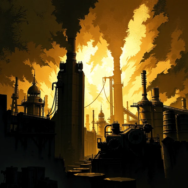 Industrial Silhouette at Dusk view 2