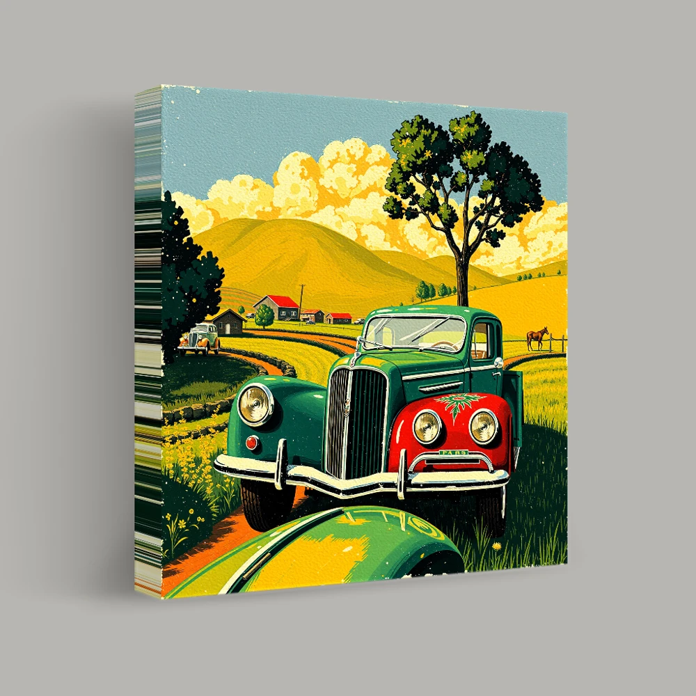 Vintage Drive Through Countryside — canvas