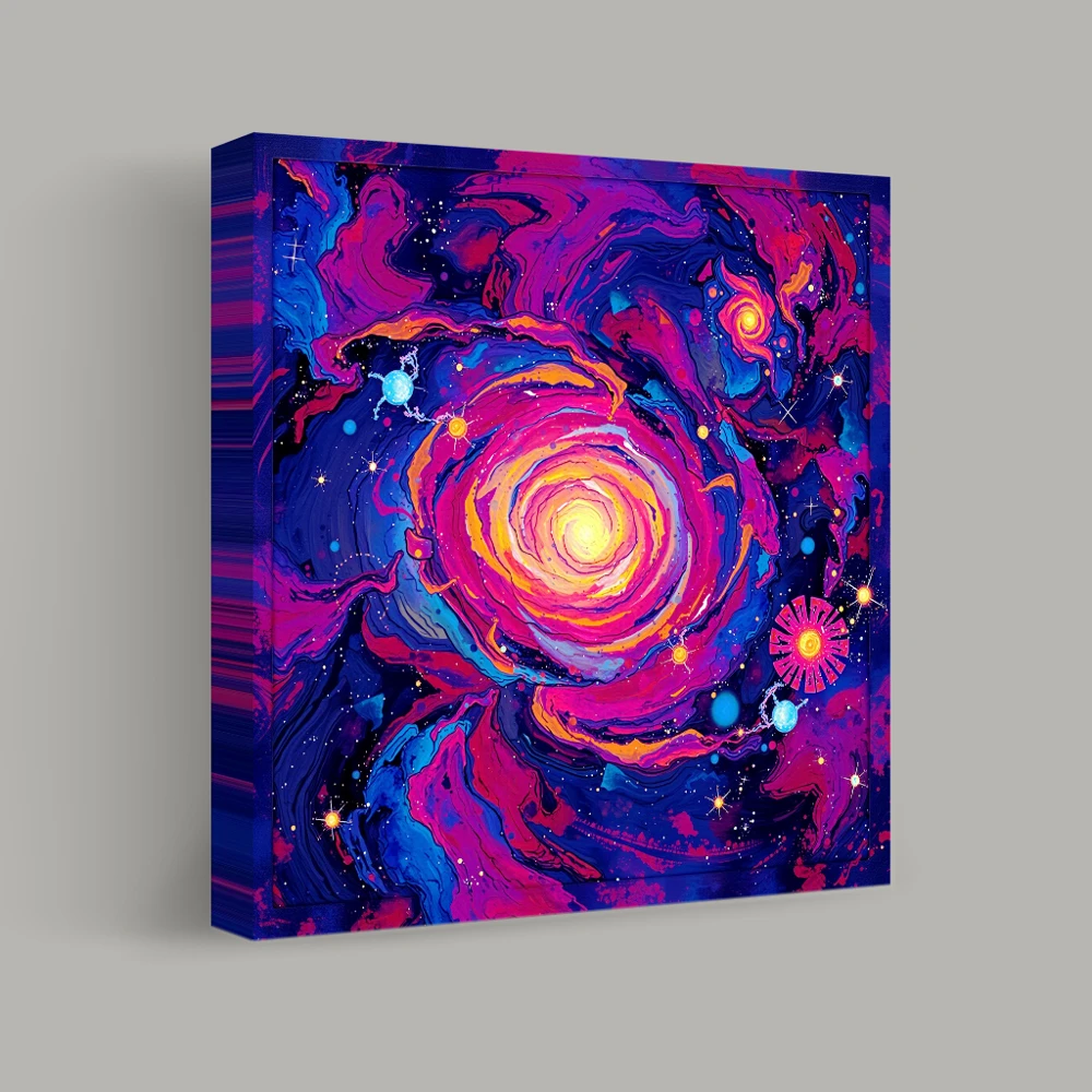 Whirlpools of Cosmic Color — canvas