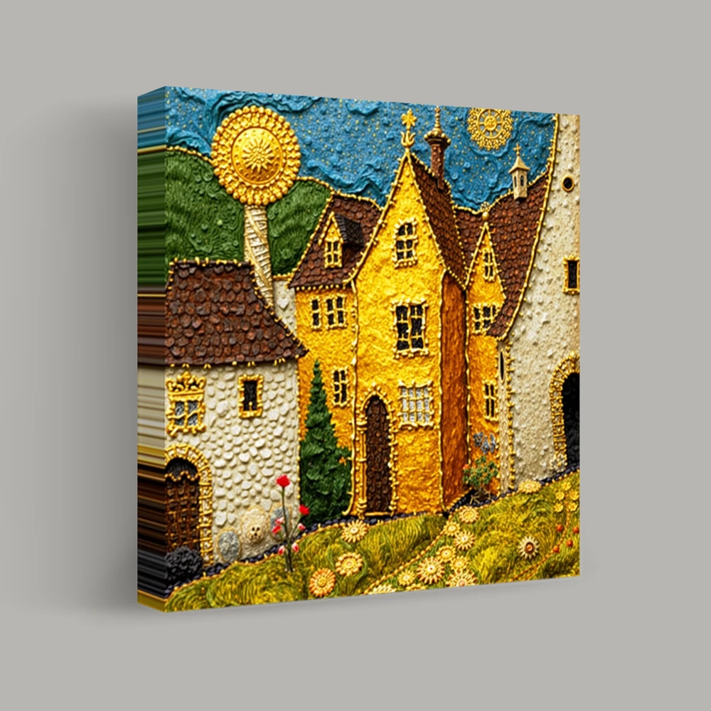 Arazzo del villaggio incantato — canvas