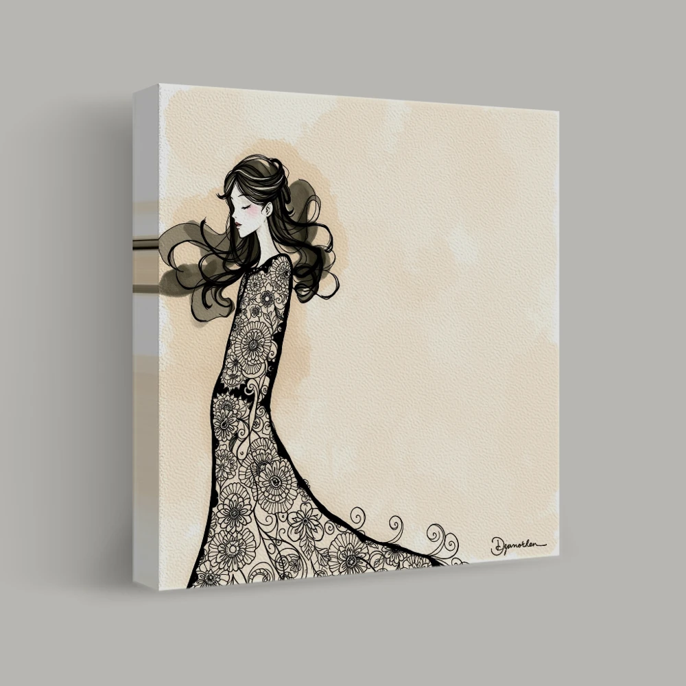 Whispers of the Floral Veil — canvas