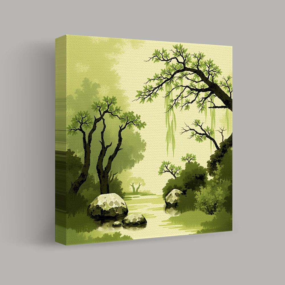 Serenity in Green Hues — canvas