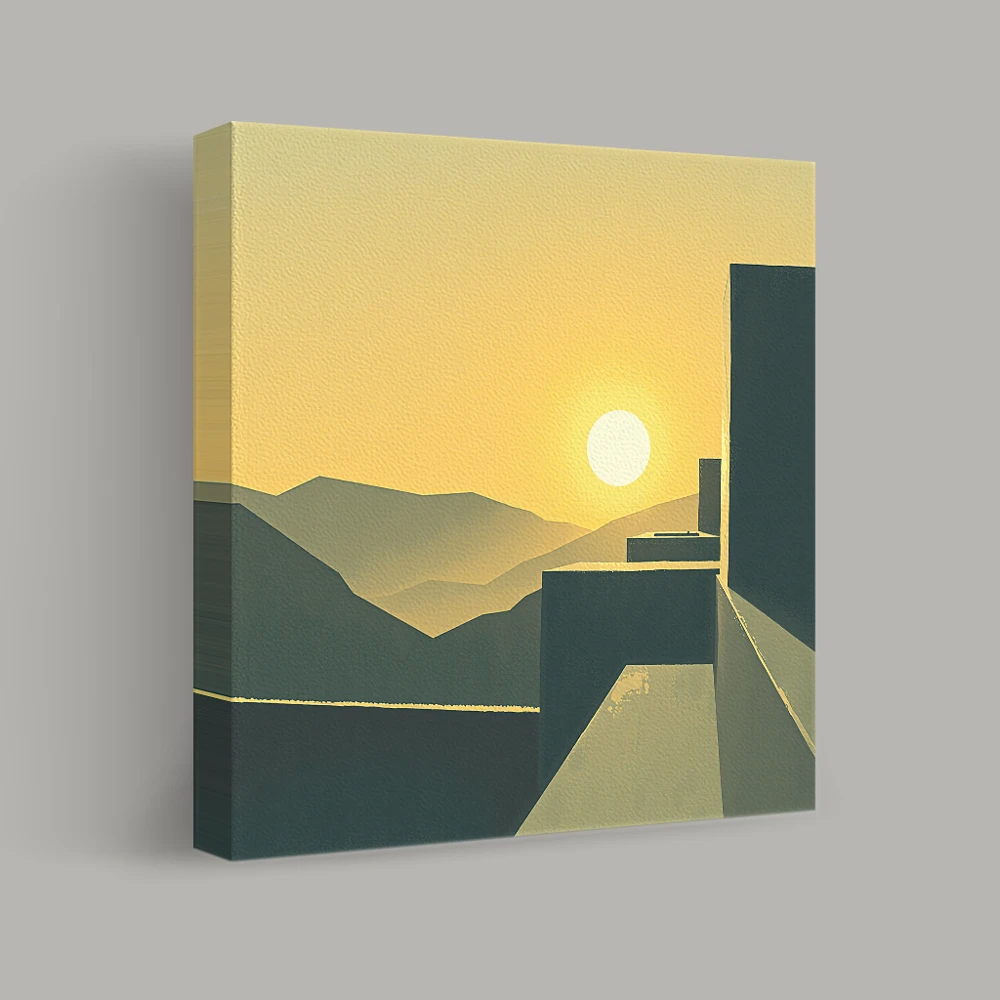 Sunset Geometry — canvas