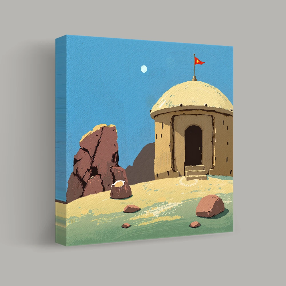 Avamposto nel deserto sotto il sole — canvas