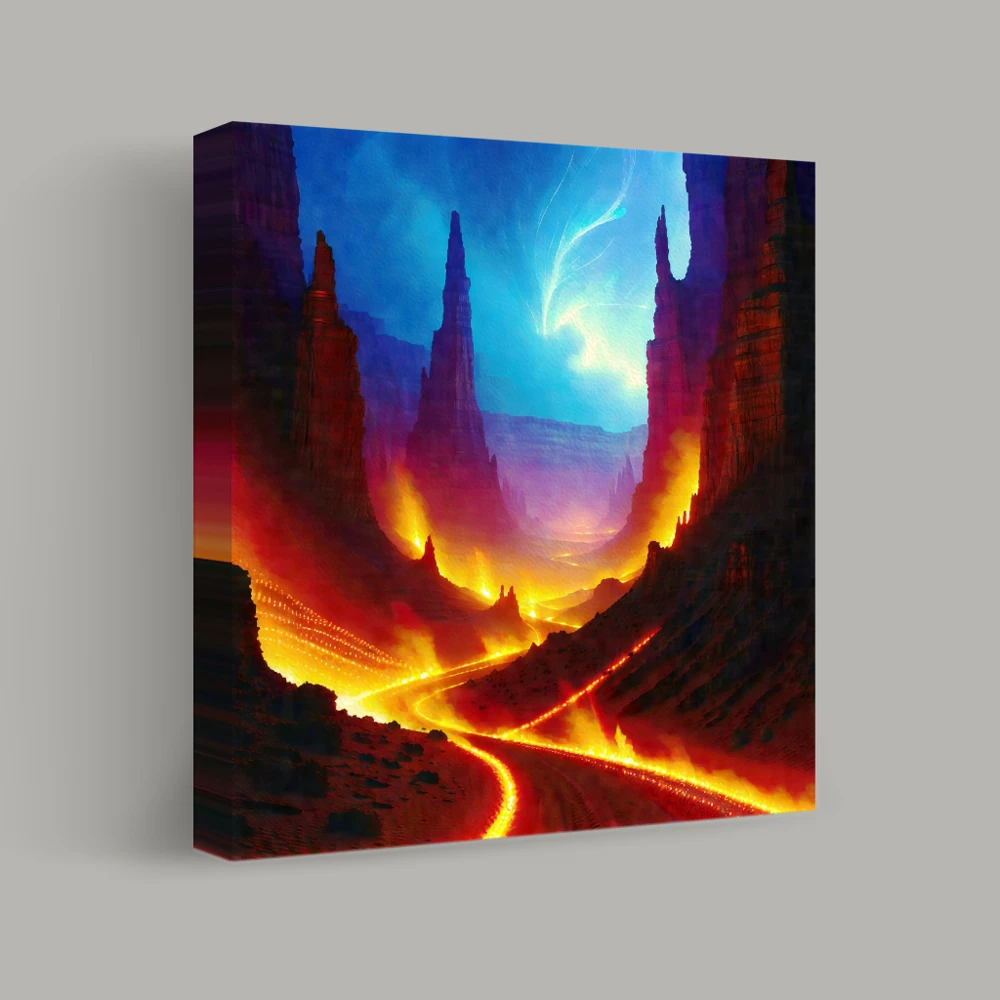 Inferno Pathway at Dusk — canvas