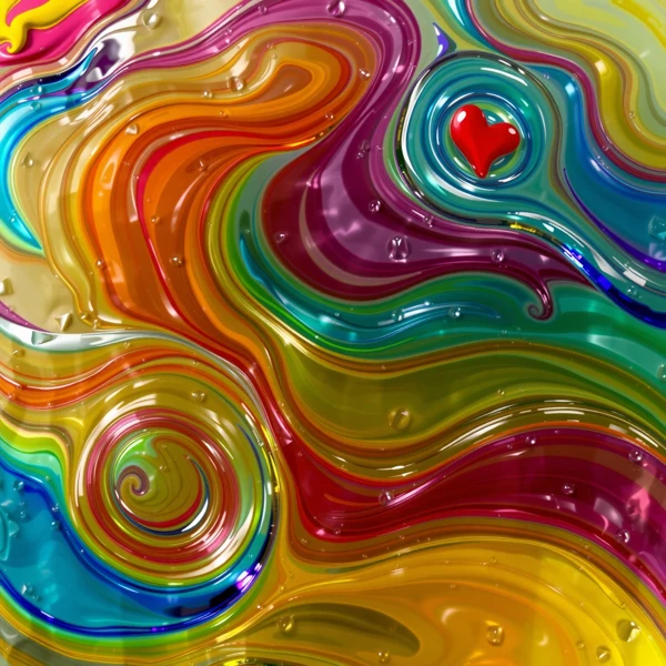 Swirling Rainbow Waves view 2