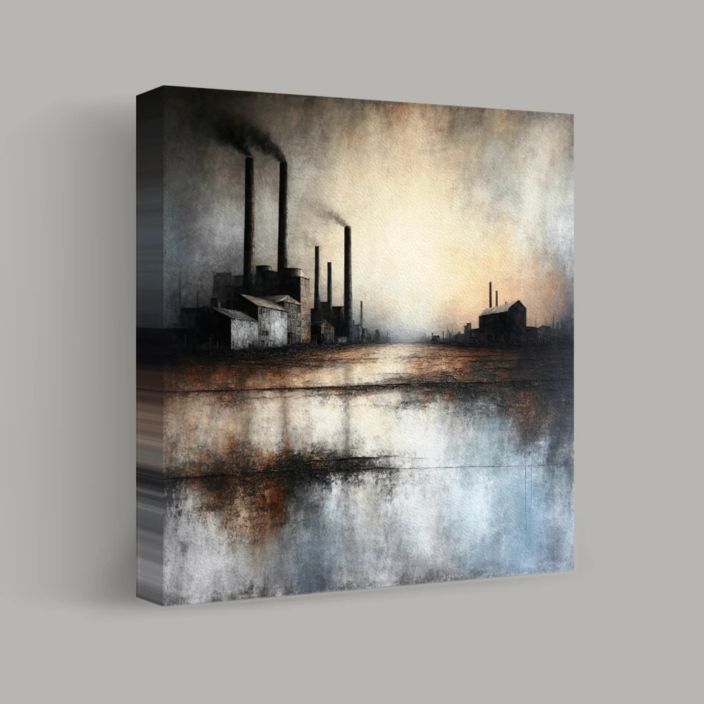 Echoes of Industry at Dusk — canvas