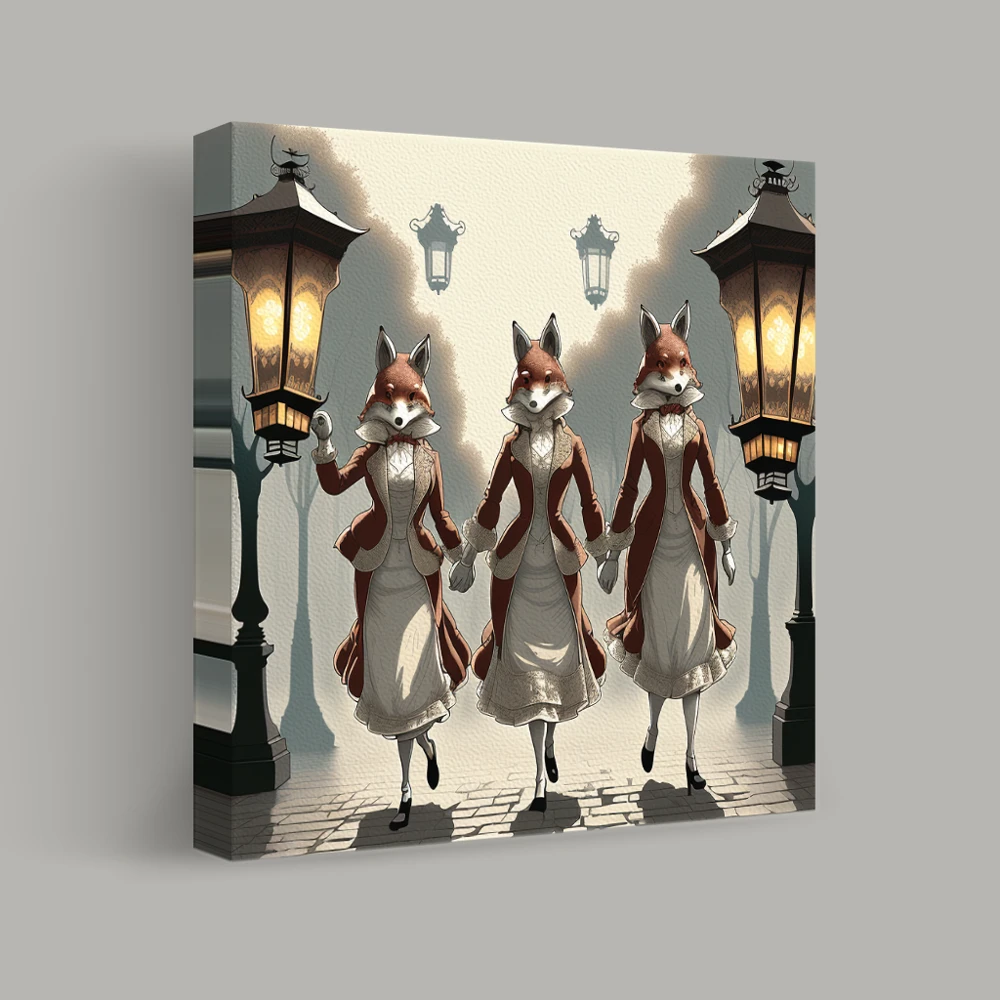 Midnight Stroll of the Fox Sisters — canvas