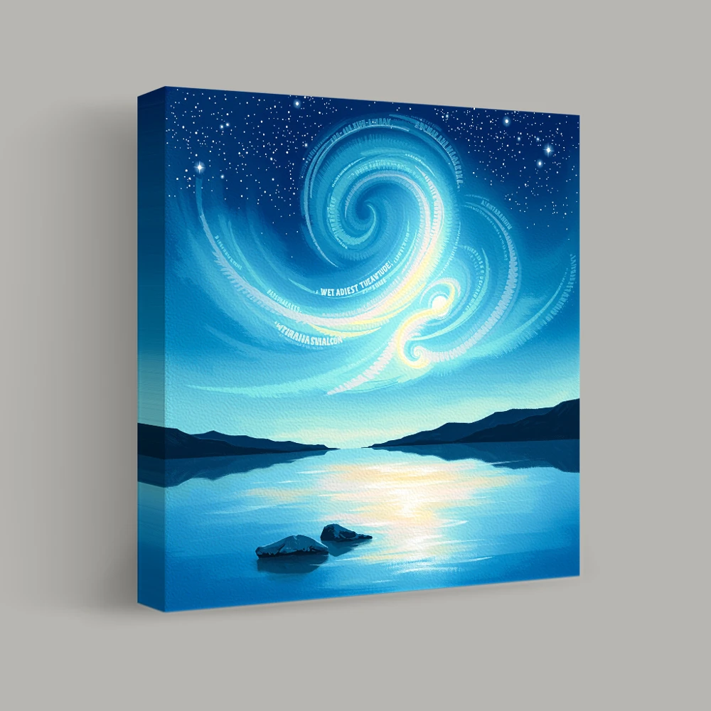 Starlit Swirl Over Tranquil Waters — canvas