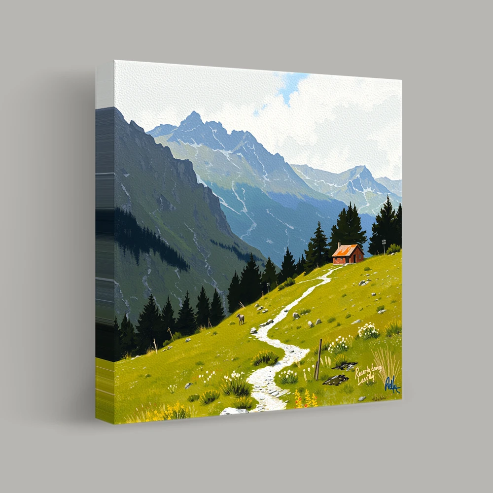 Retreat in the Alpine Valley — canvas