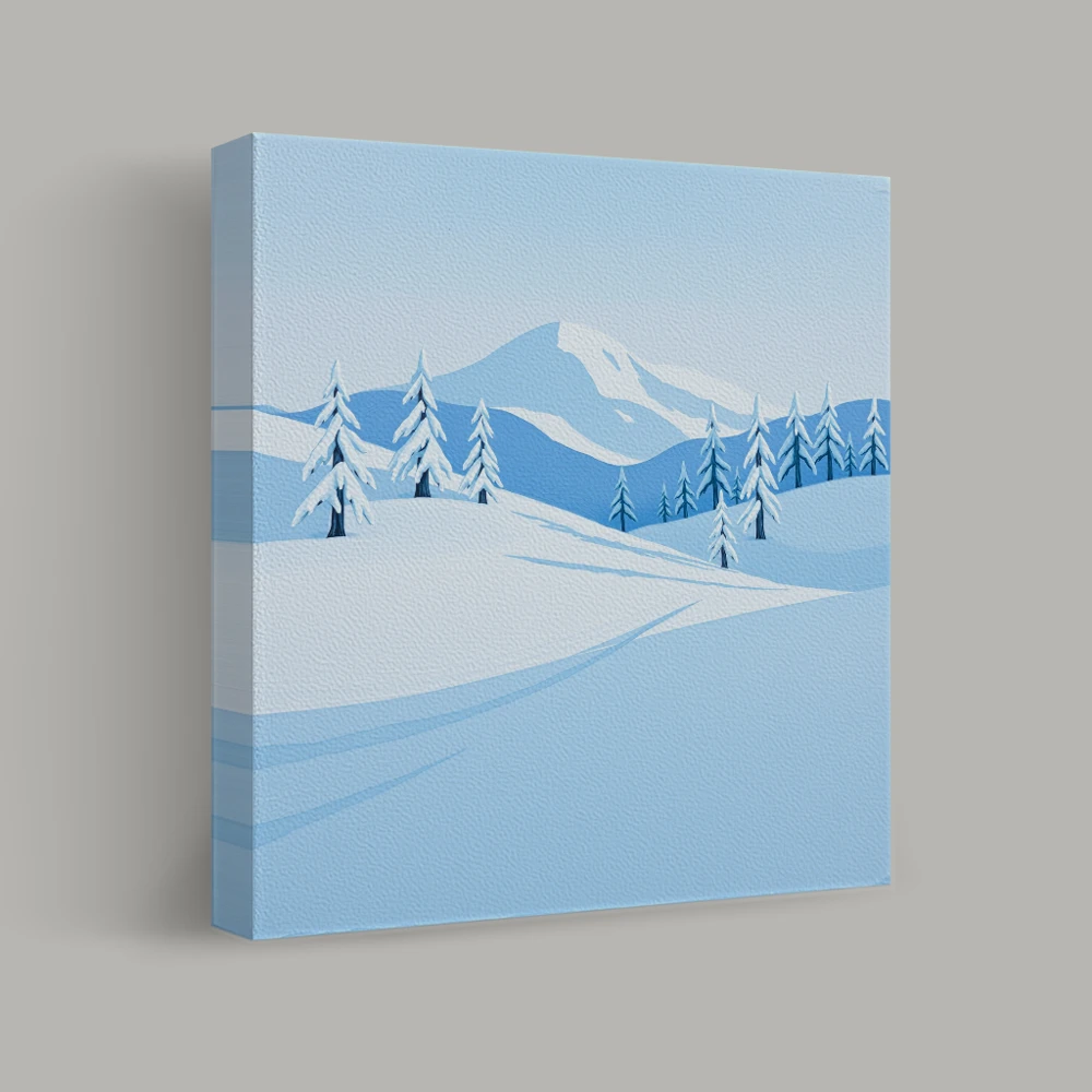 Snow-Capped Mountain and Trees — canvas