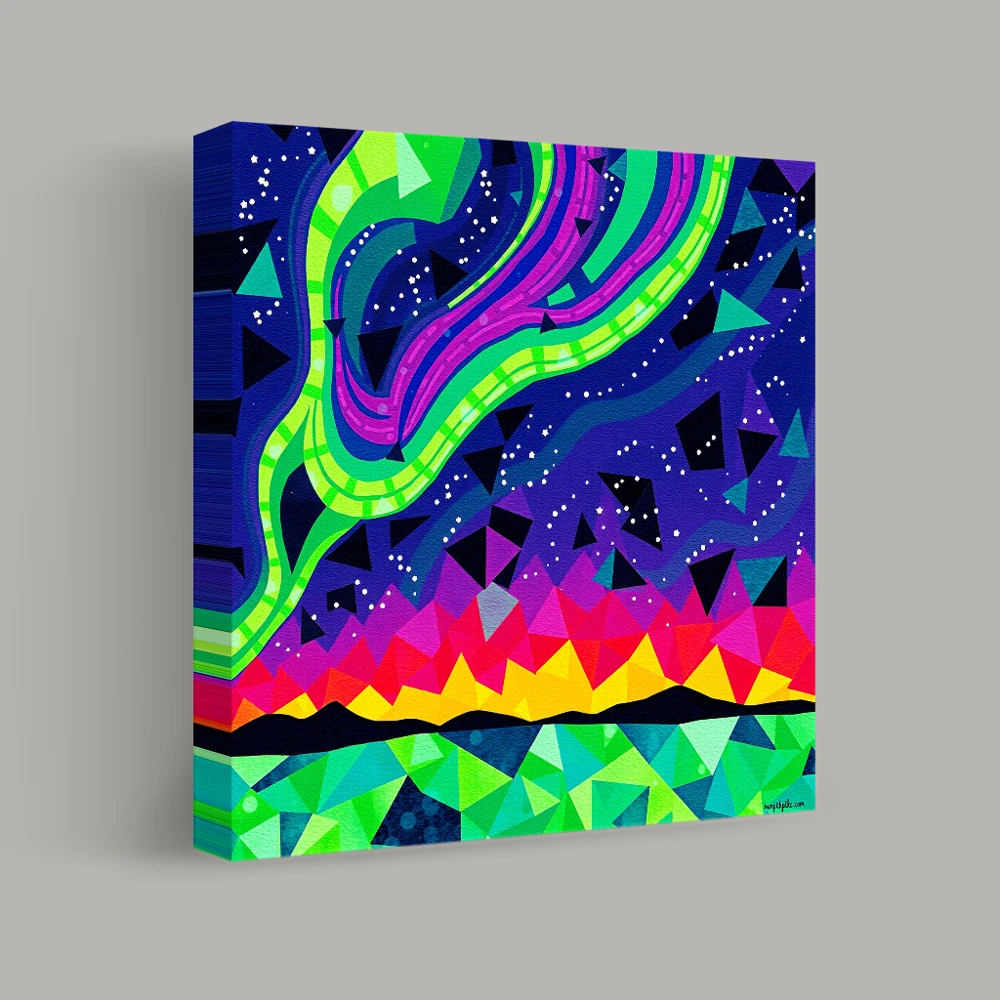 Geometric Northern Lights — canvas