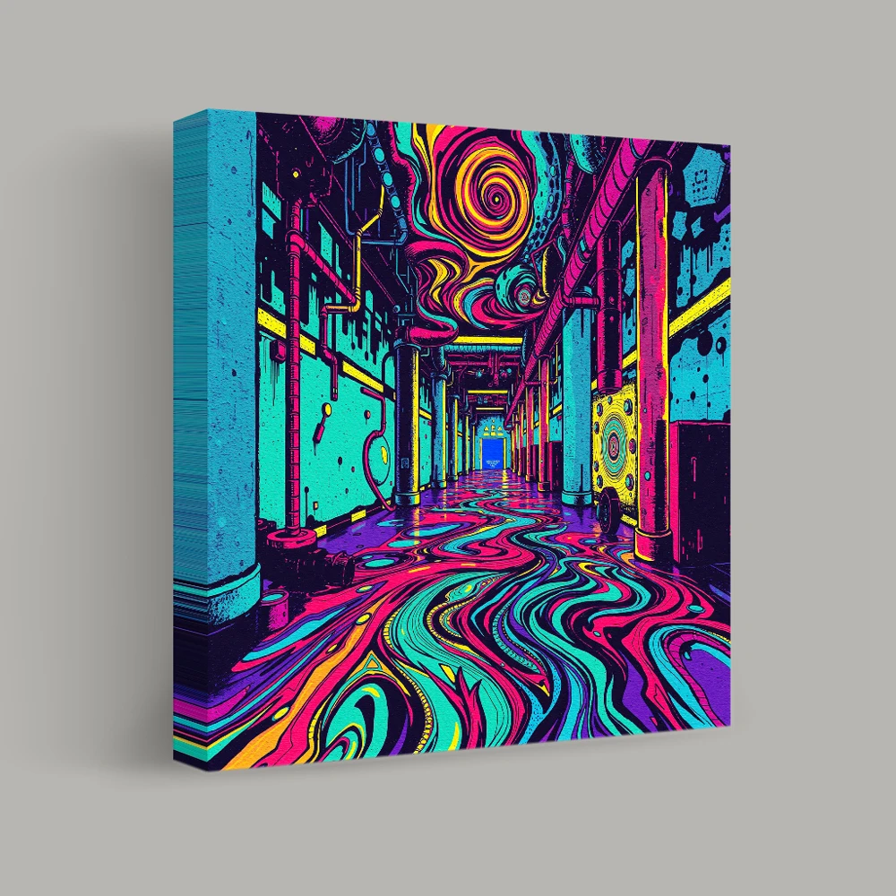 Vortex of the Technicolor Corridor — canvas