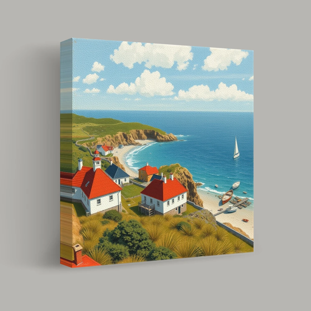 Cliffside Serenity Over the Blue — canvas