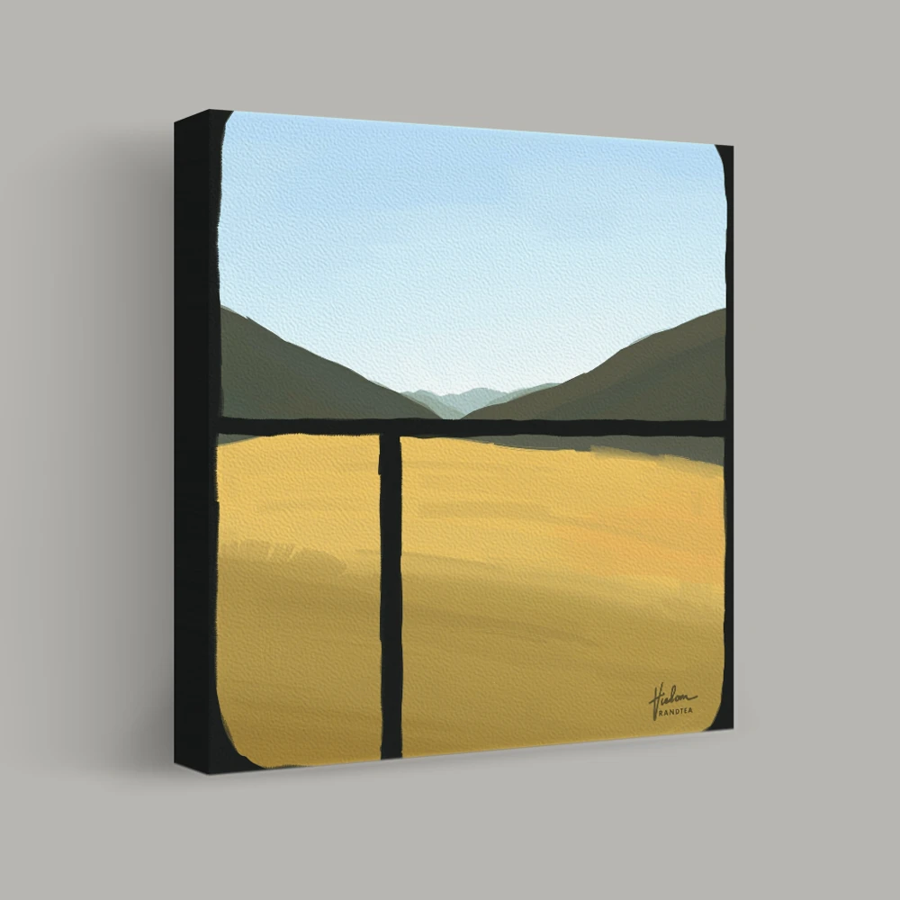 Window Over Rolling Hills — canvas