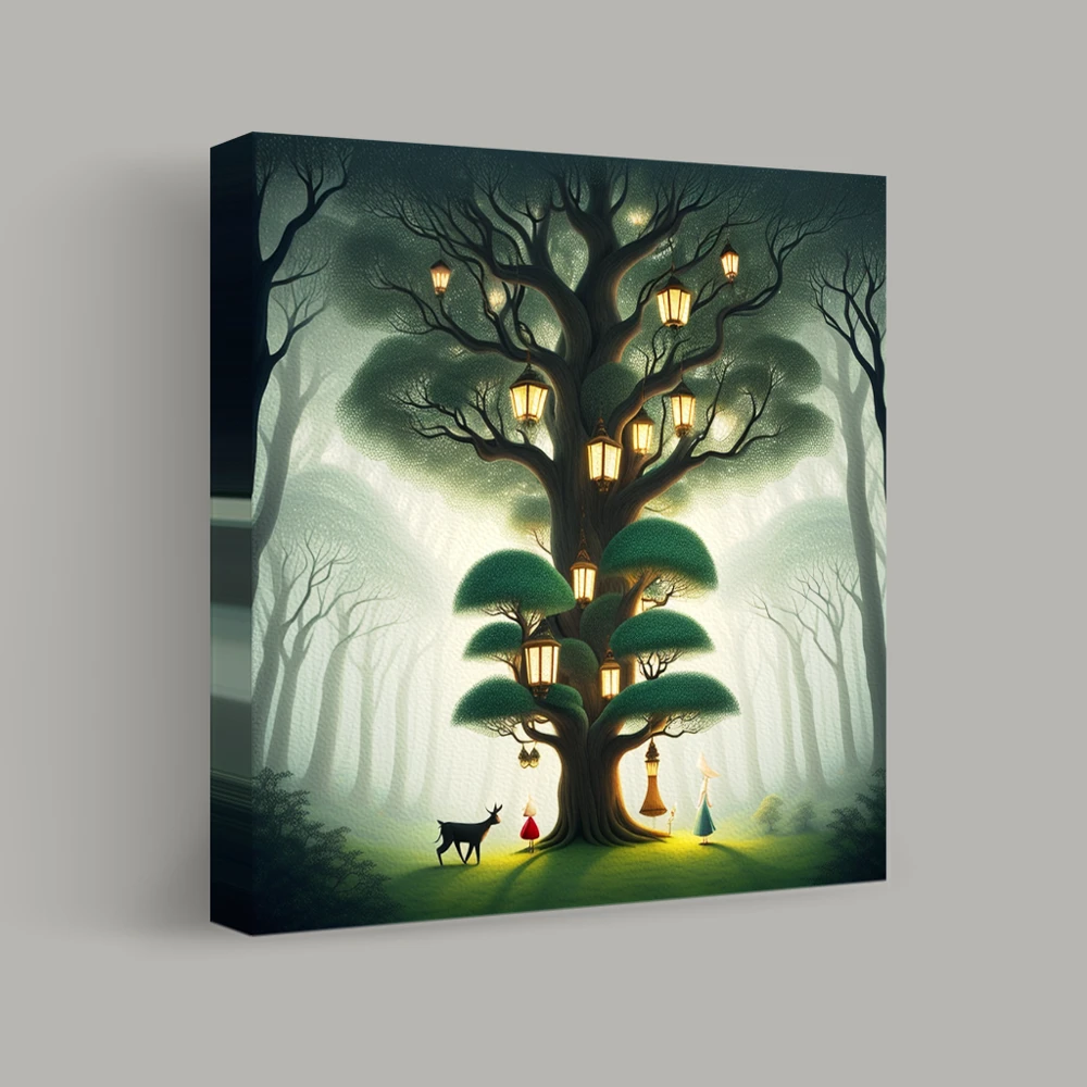 Lanterns of the Enchanted Glade — canvas