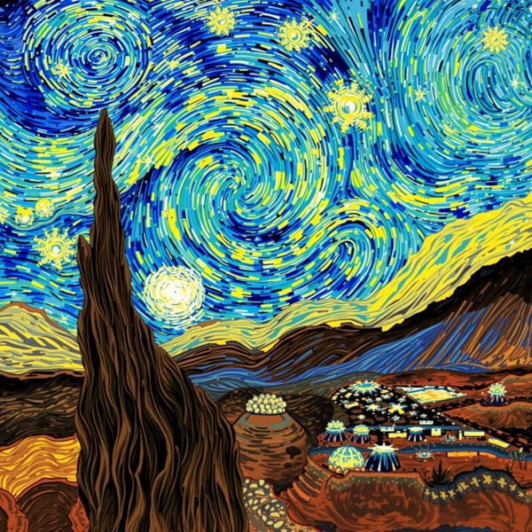 Vórtice celestial sobre el valle del desierto