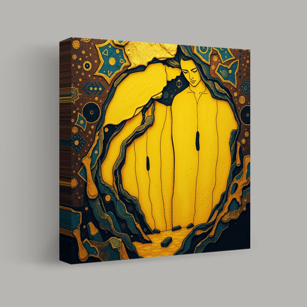 Silent Reverie in Gold — canvas