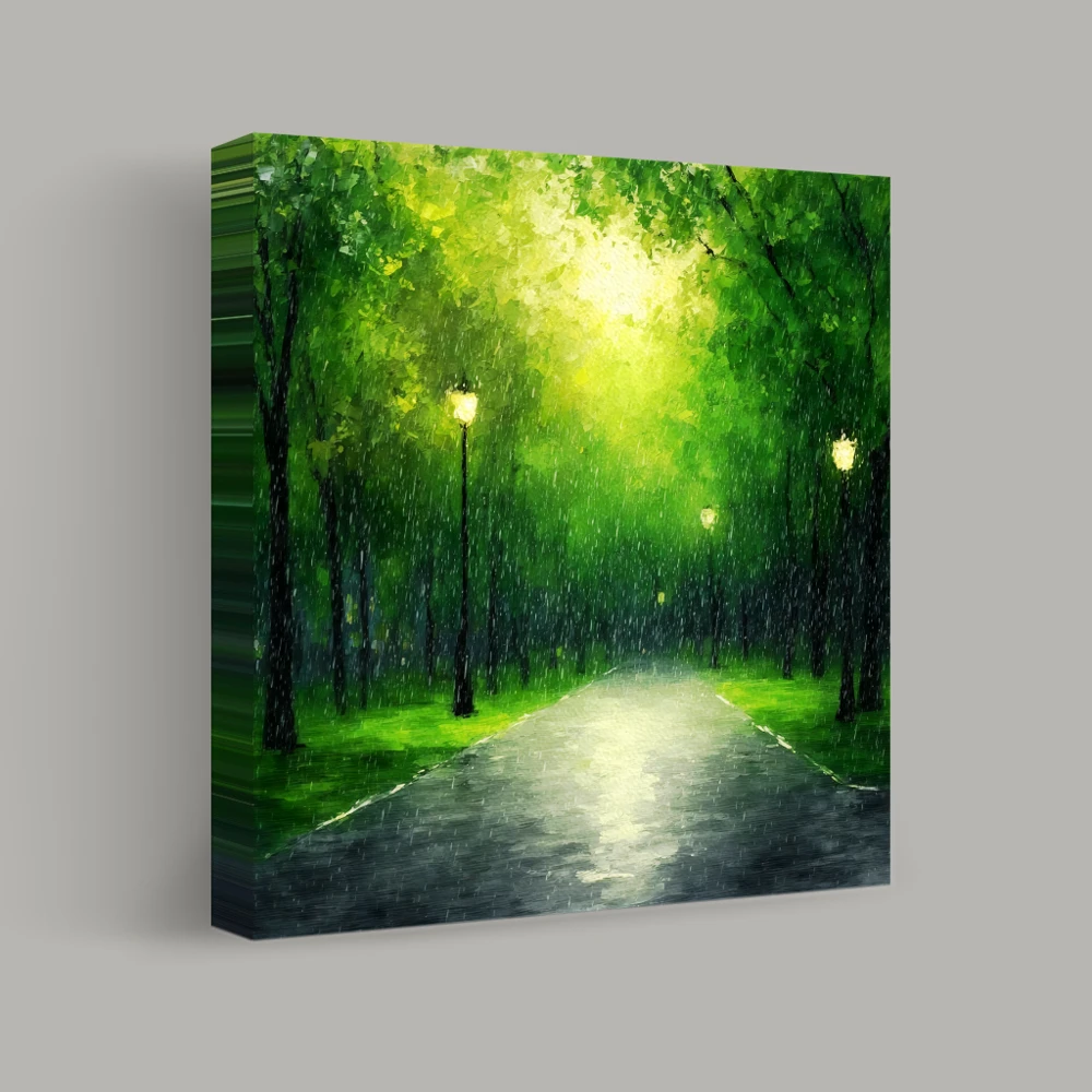 Rainy Evening Glow — canvas