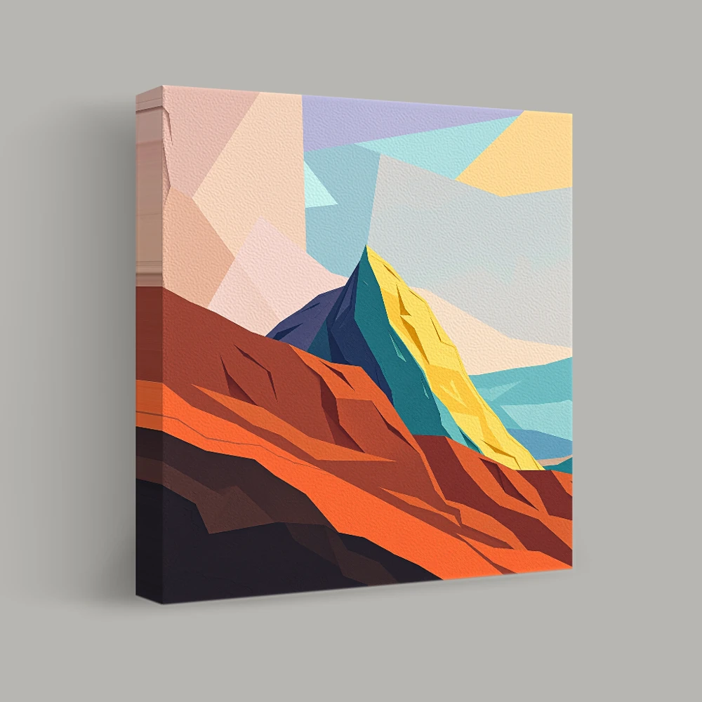 Geometric Peaks at Dawn — canvas
