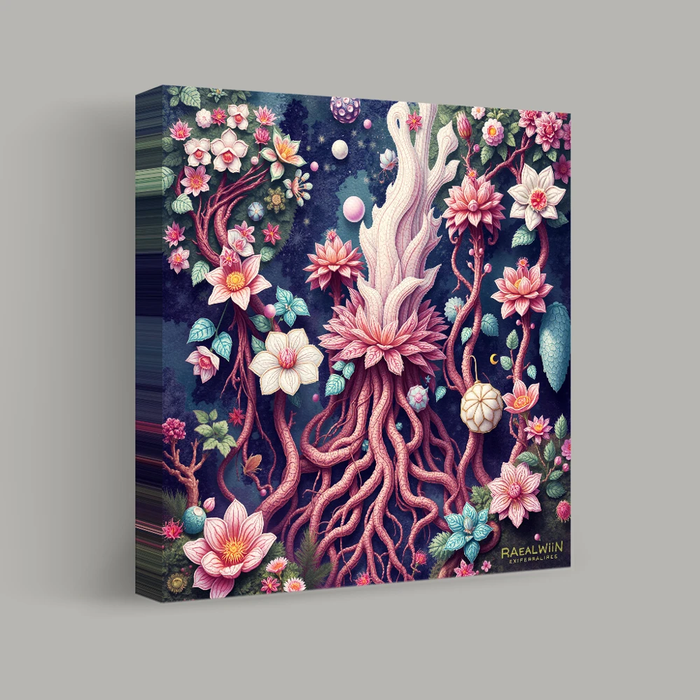 Enchanted Flora of the Cosmic Garden — canvas