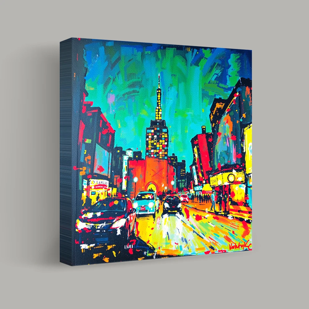 Neon Streets at Twilight — canvas
