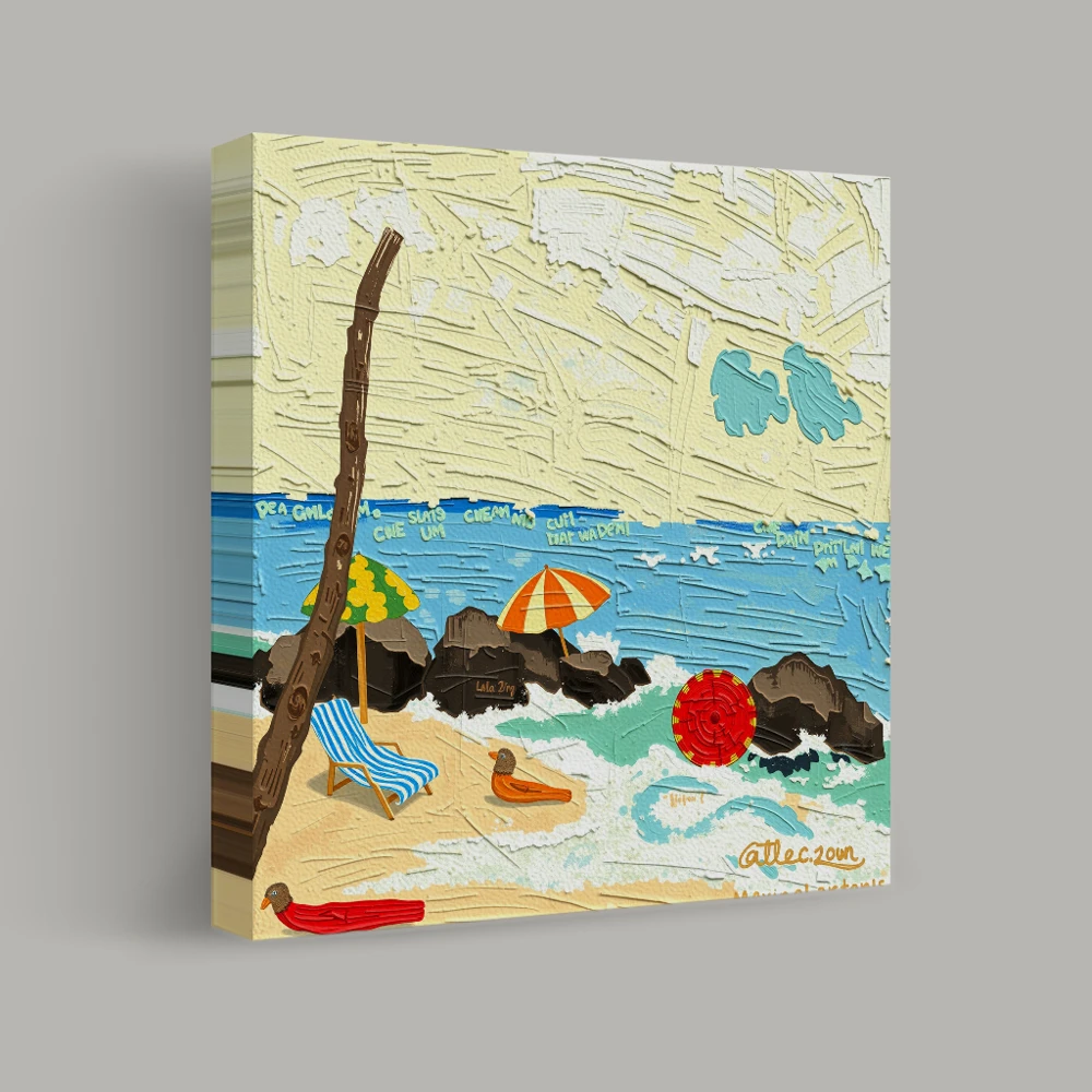 Vibrant Seaside Retreat — canvas