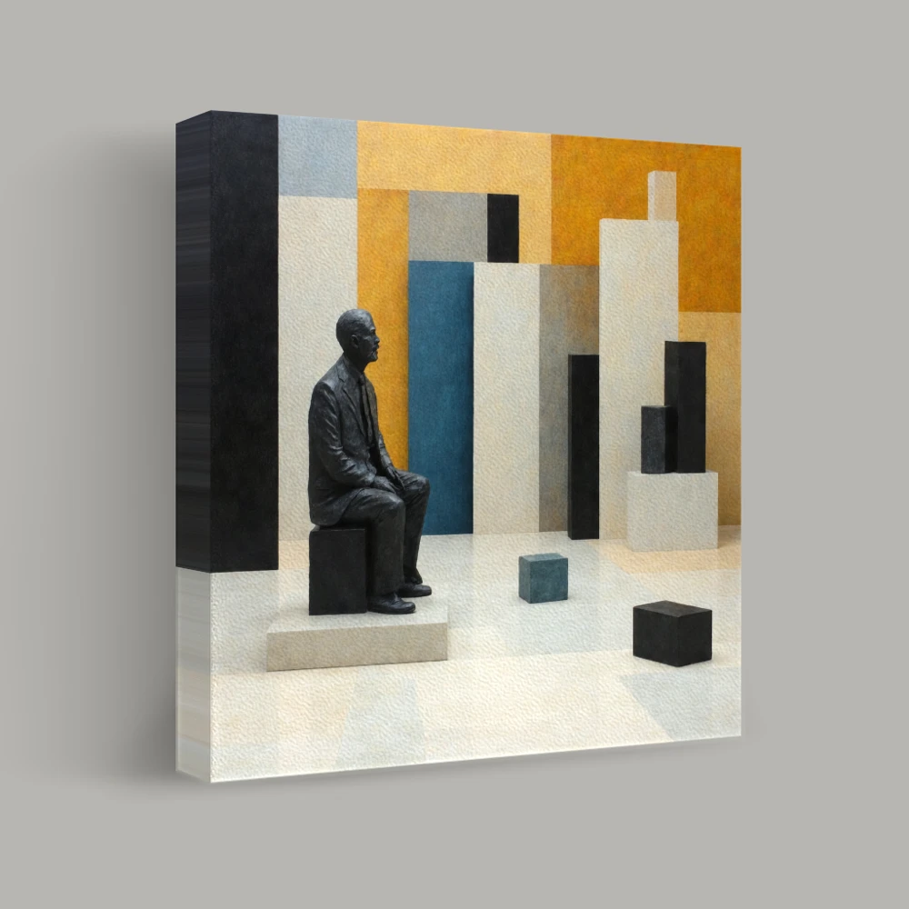 Contemplation in Geometric Solitude — canvas