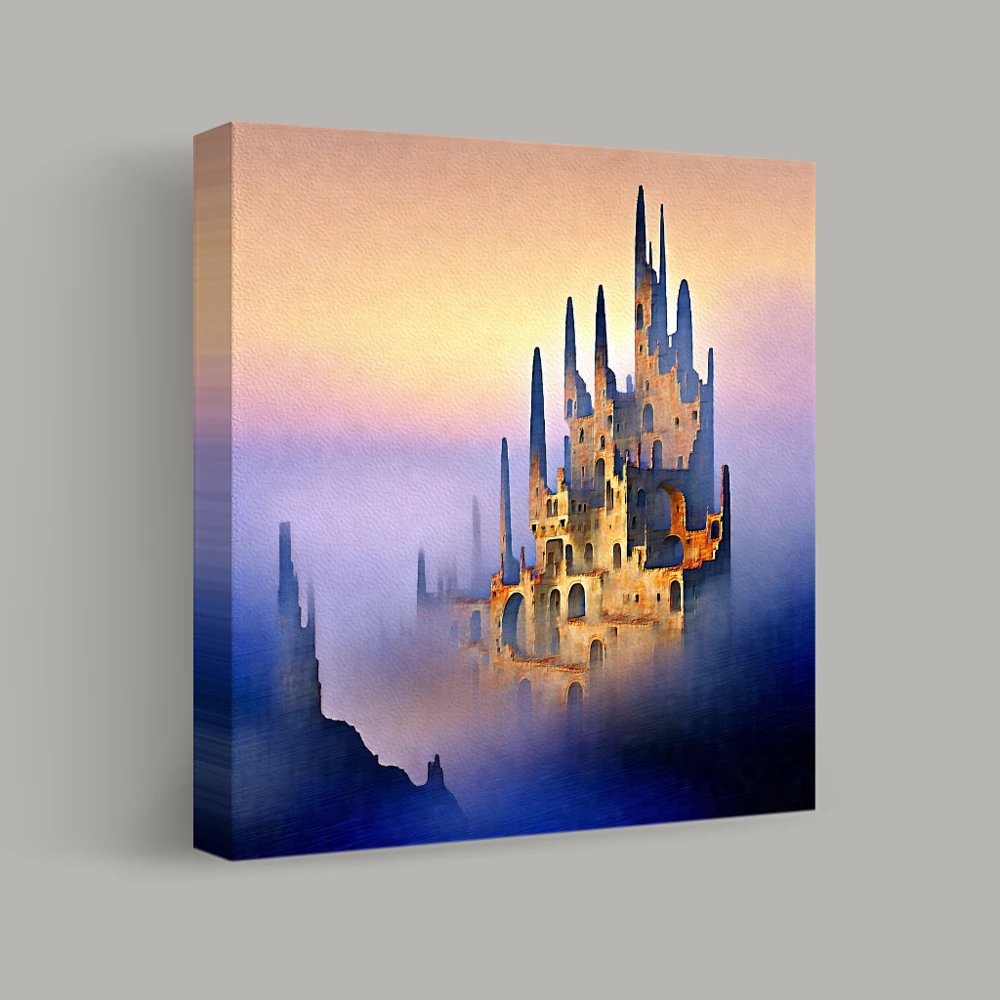 Towers Above the Mist — canvas