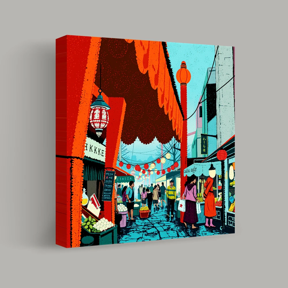Lantern-Lit Bazaar — canvas
