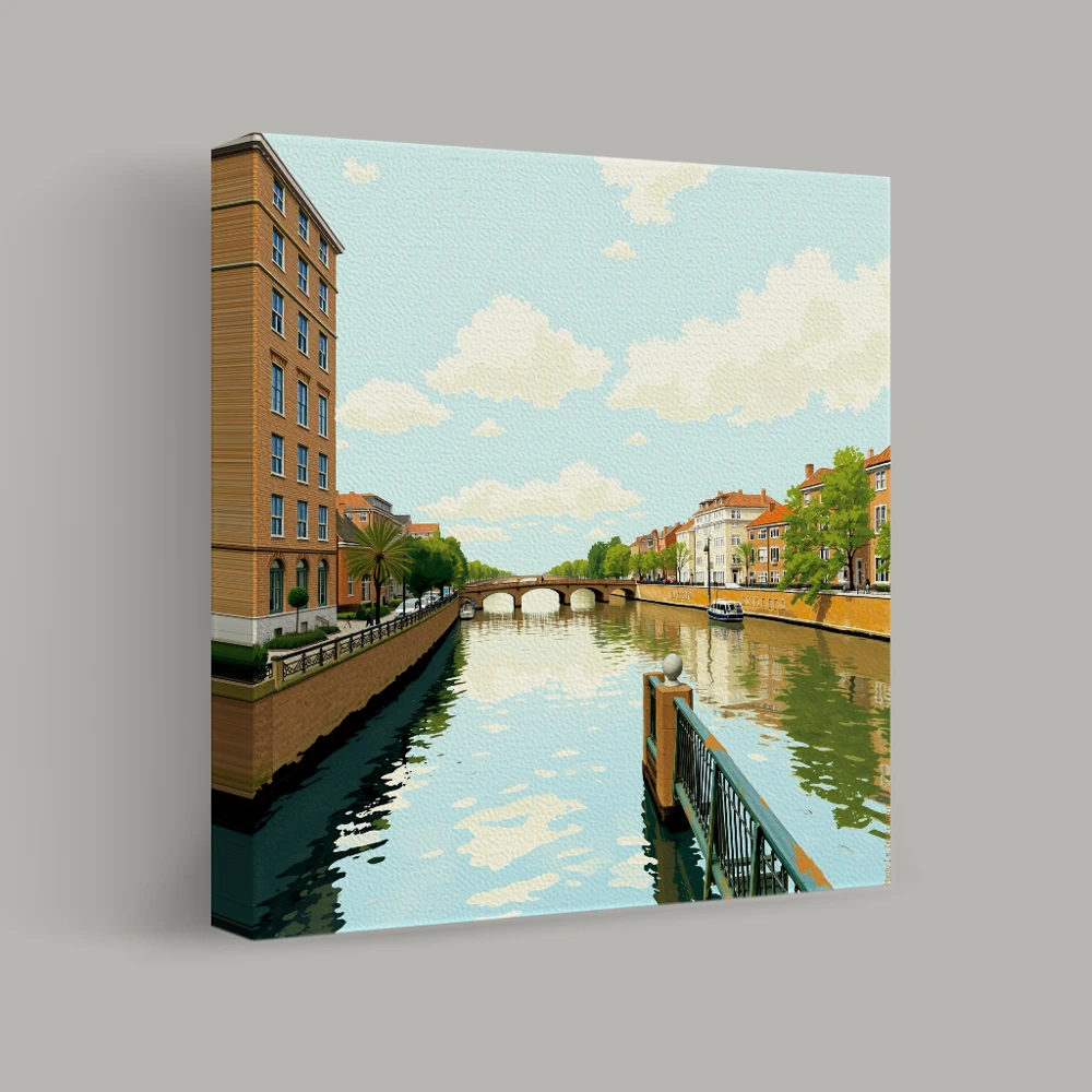 Reflections on a Calm Canal — canvas