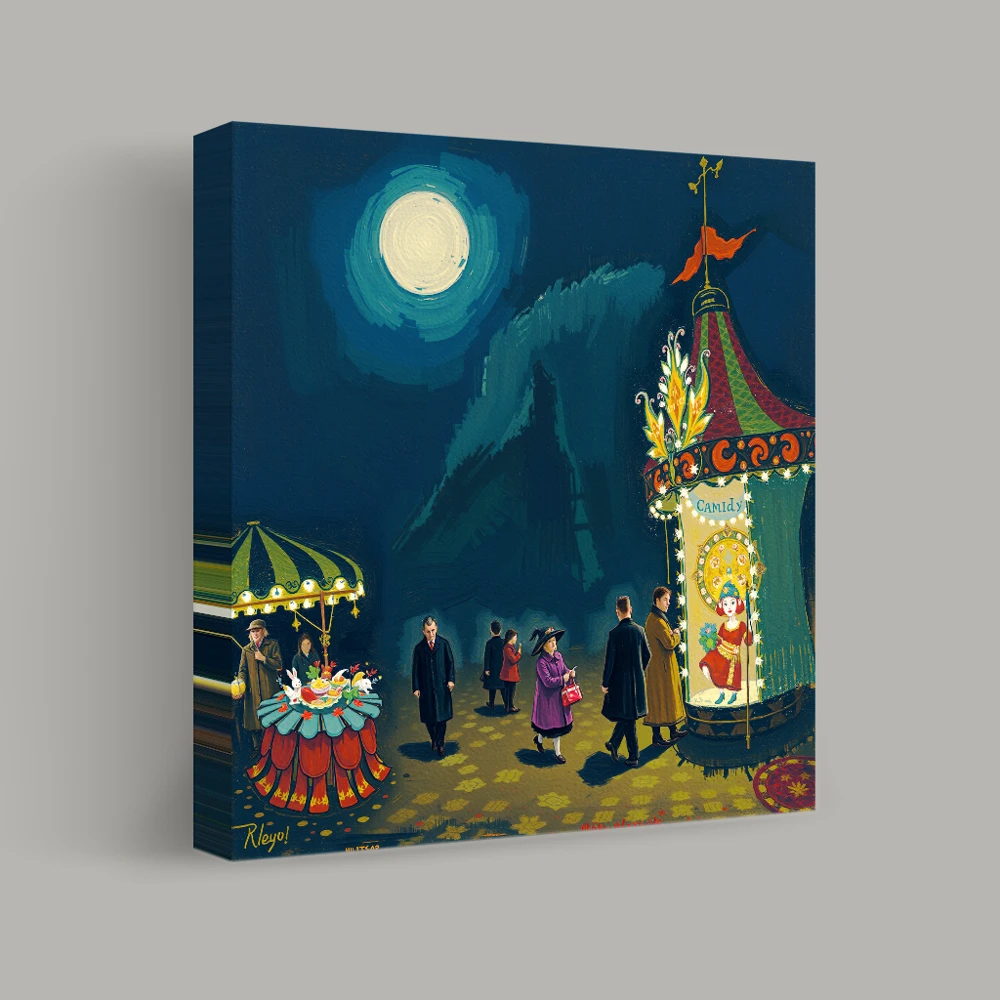 Moonlit Carnival Mystique — canvas