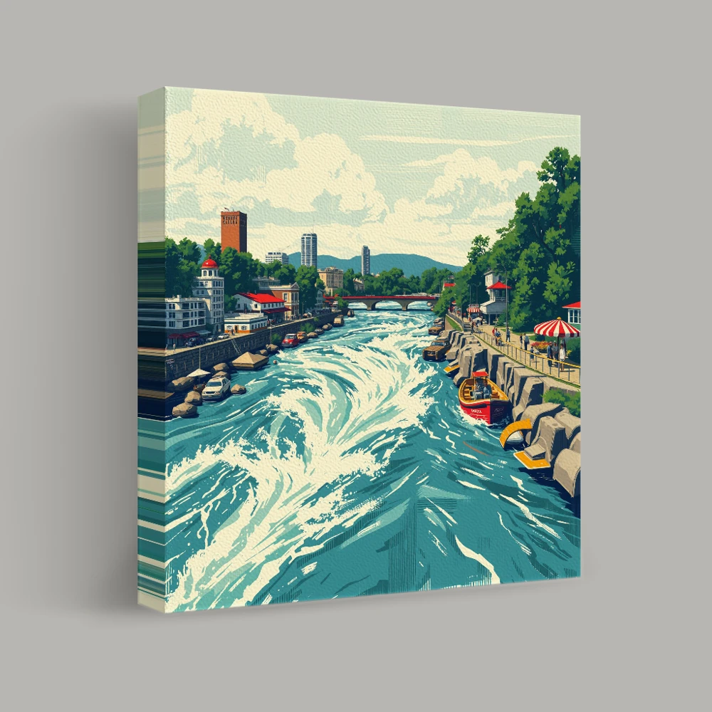 Riverfront Whirl — canvas