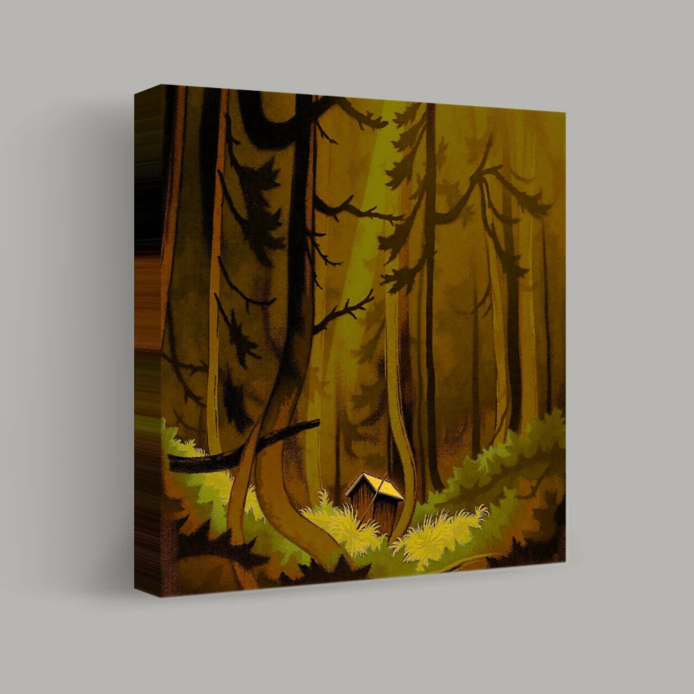 Enigmatic Glow in the Forest — canvas